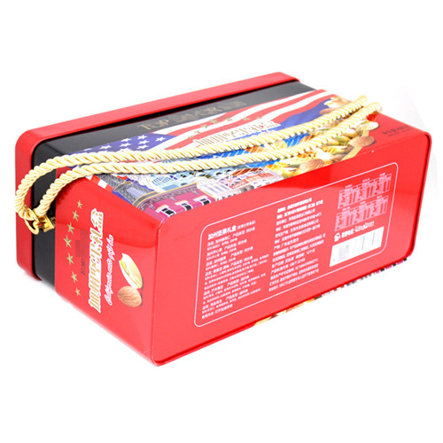 堅果馬口鐵盒；長方形手提年貨鐵盒定制