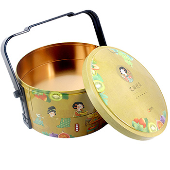 三層手提月餅馬口鐵盒_復(fù)古中秋食品鐵盒定做工廠(chǎng)